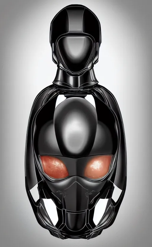 Image similar to symmetrical portrait photograph of beautiful black alien space armor