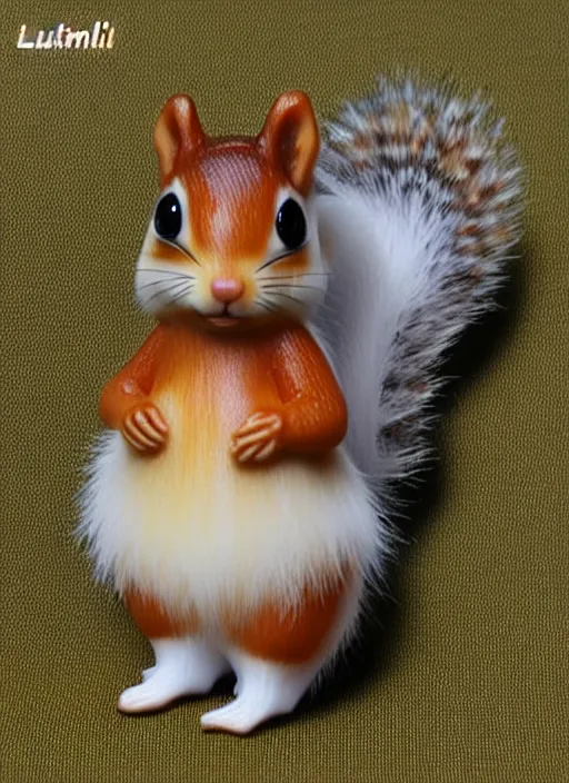 Prompt: 80mm resin detailed miniature of fluffy squirrel, Product Introduction Photos, 4K, Full body, simple background
