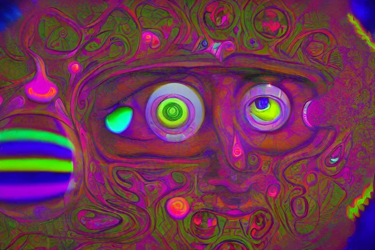 Image similar to third - eye visions, psychedelic art, artist interpretation, psychedelic interpretation, hallucinatory art, cgsociety contest winner, artstation hd, 4 k