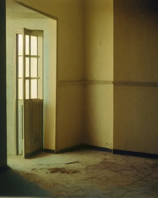 Prompt: the empty interior of a house in polpetto that was built in the 1 9 7 0 s, painterly, offset printing technique, photographed on kodachrome by brom, robert henri, walter popp, cinematic lighting, various refining methods, micro macro autofocus, ultra definition, award winning photo