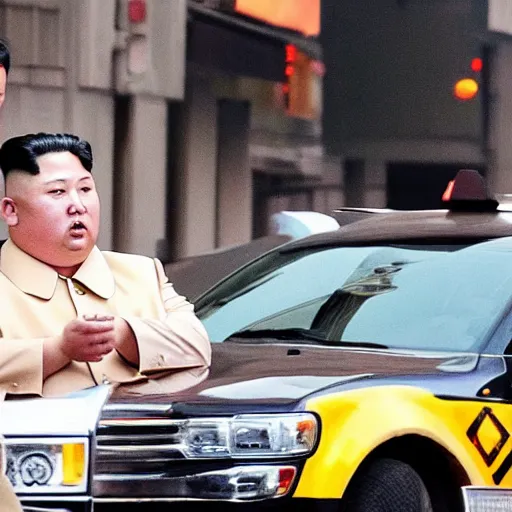 Image similar to kim jong un as a taxi driver in new york