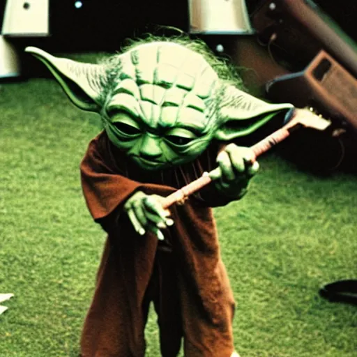 Image similar to yoda performing at woodstock