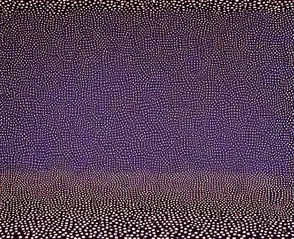 Image similar to dream waves on the starfields by ben wanat and yayoi kusama