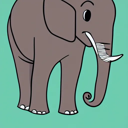 Prompt: Elephant drinking water, drawing for children, LineArt style simple, clean and without much detail.