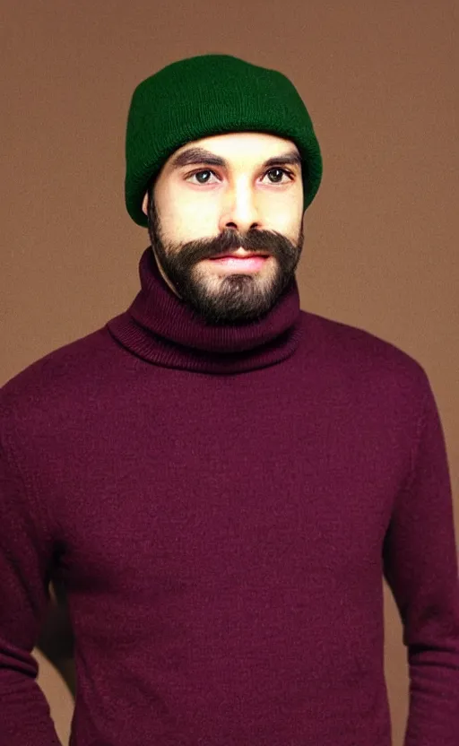 A man with a goatee and a turtle neck sweater photo – Man face