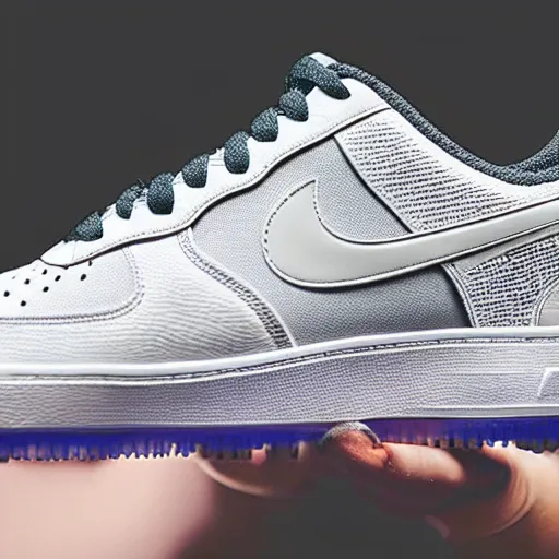 Image similar to nike airforce 1 made of diamond stones,