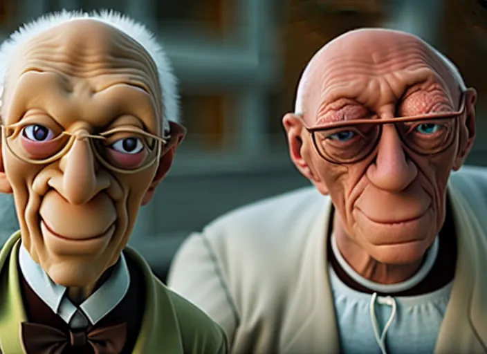 Image similar to film still of real life professor farnsworth in the new scifi movie, 4 k