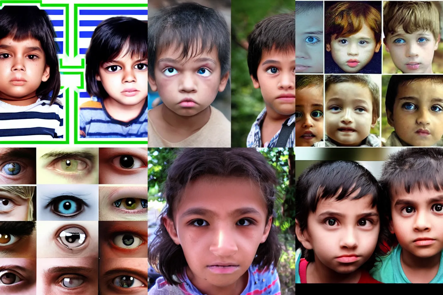 Prompt: kids eyes became very large In future due evolution as a result of using digital media day and night