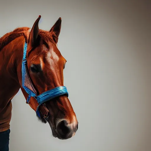 Image similar to man wearing horse head mask