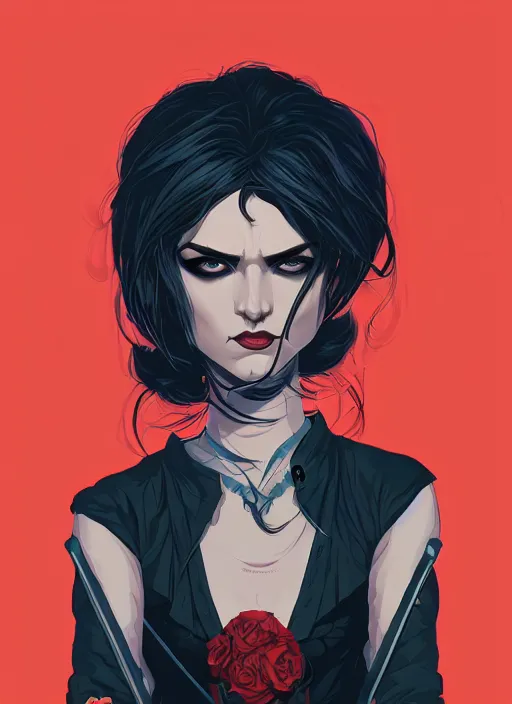 Prompt: portrait of beautifull goth maiden, cute face. dark fantasy, d & d, artstation, art by petros afshar, tom whalen, laurie greasley and greg rutkowski and ilya kuvshinov