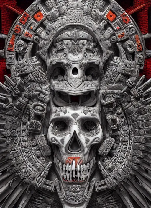 Prompt: digital _ painting _ of _ aztec god of death mictlantecuhtli _ by _ filipe _ pagliuso _ and _ justin _ gerard _ symmetric _ fantasy _ highly _ detailed _ realistic _ intricate _ port