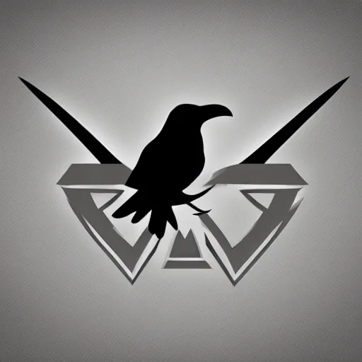 Prompt: Raven, logo, trending on dribbble.com mascot