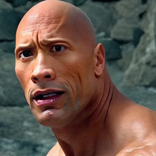 Image similar to Dwayne The Rock Johnson as a Conehead, photo, cinematic