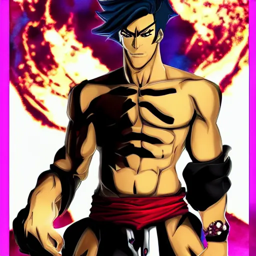 Image similar to Van Darkholme in JoJo's bizarre adventure anime style