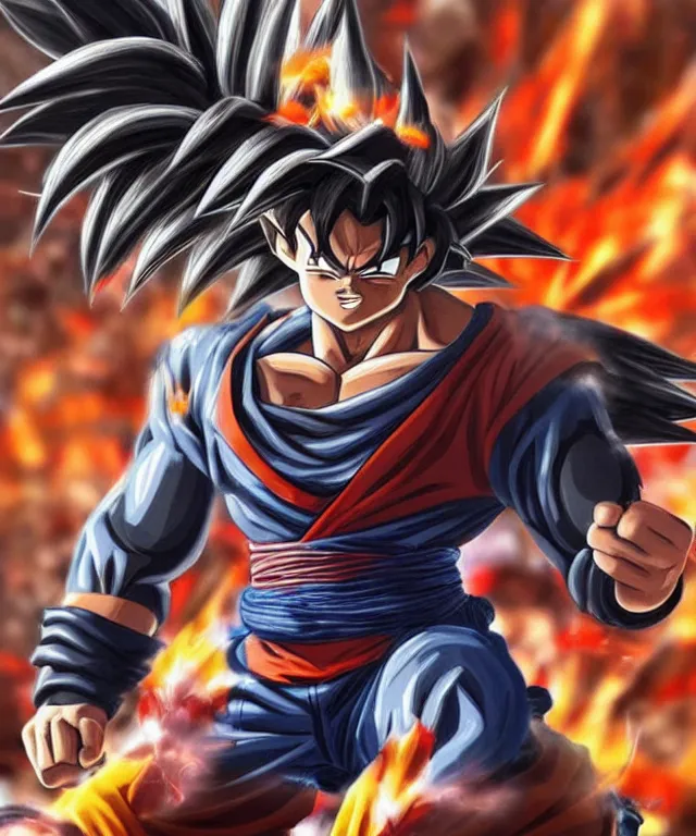 Image similar to son goku as a warhammer miniature trending on artstation deviantart pinterest hyper detailed photorealistic highlights and shadow hd 8 k post - processing high resolution