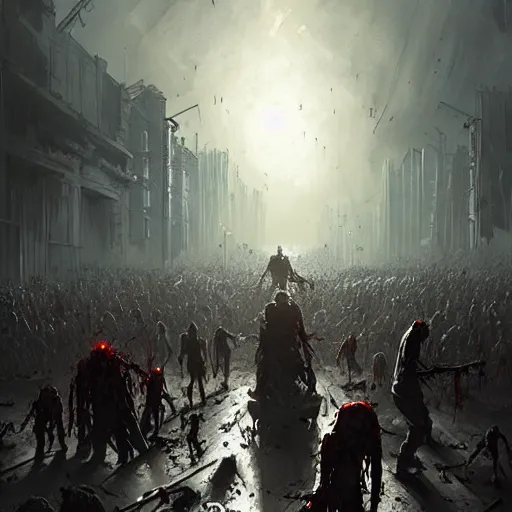 Prompt: zombie apocalypse by greg rutkowski, detailed