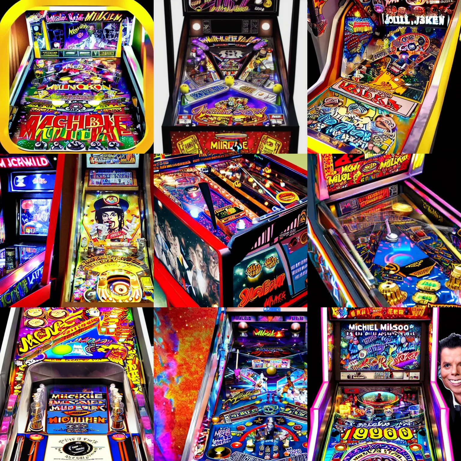 Prompt: pinball michael jackson