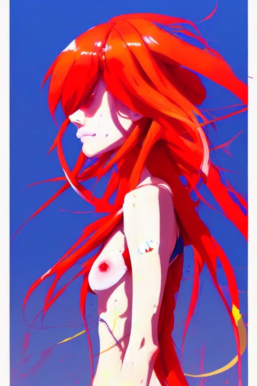 Image similar to a ultradetailed painting of a asuka langley by conrad roset, greg rutkowski and makoto shinkai trending on artstation