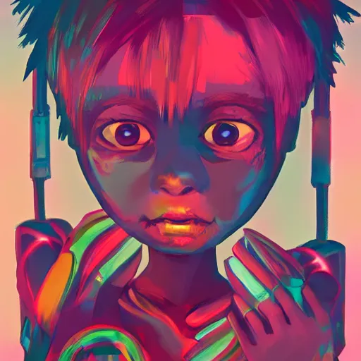 Prompt: Kid A, Digital Art, Trending on Artstation