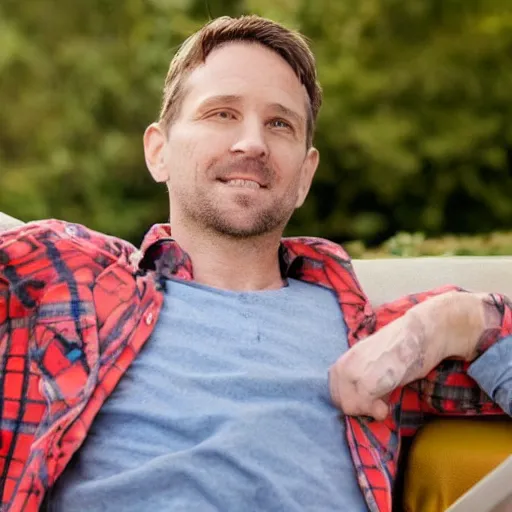 Image similar to photo of a 4 0 year old white man living thinking he's living the best life possible. he looks young for his age. he is dating a young woman, but other women are flocking to him and can be seen dancing around him in a seductive manner.