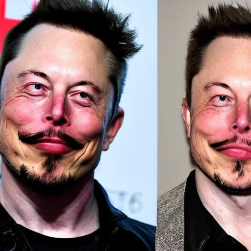 Prompt: elon elon with extra scratchy mcpatchy facial hair and a thin patchy fu manchu