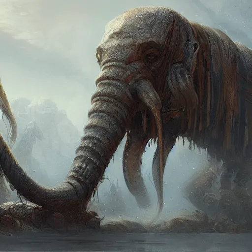 Prompt: detailed portrait of a double barreled mammoth tank, fantasy, intricate, elegant, highly detailed, digital painting, artstation, concept art, matte, sharp focus, illustration, art by aenaluck and roberto ferri and greg rutkowski, epic fantasy, digital painting