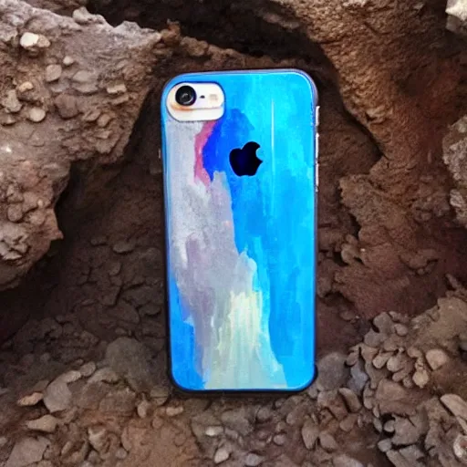 Image similar to cave paiting of an iPhone