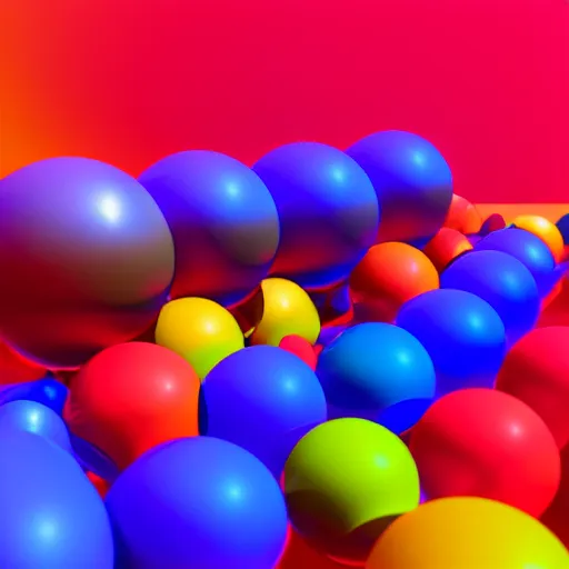 Prompt: A 3d render of colorful liquid spheres and lines stick together in a abstract shape. render, low angle camera, detailed shading, vray octane, redshift. ray tracing. volumetric lighting. micro details, Hyper detailed, 8K3d, Trending on Artstation. rendered in cinema4d, Hyper realism.