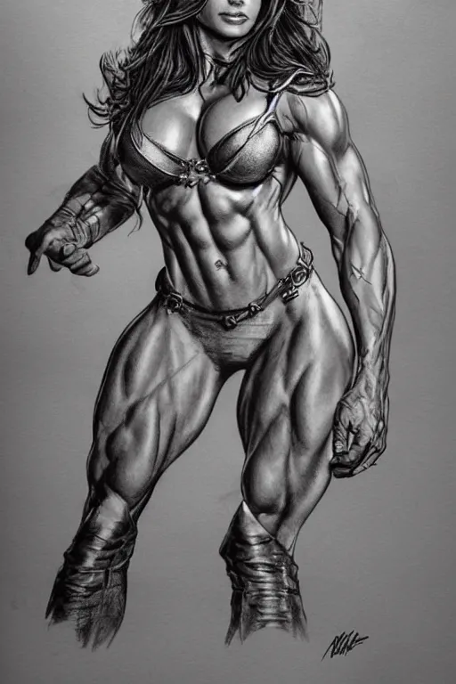 prompthunt: overly muscular giant superhuman female gigachad