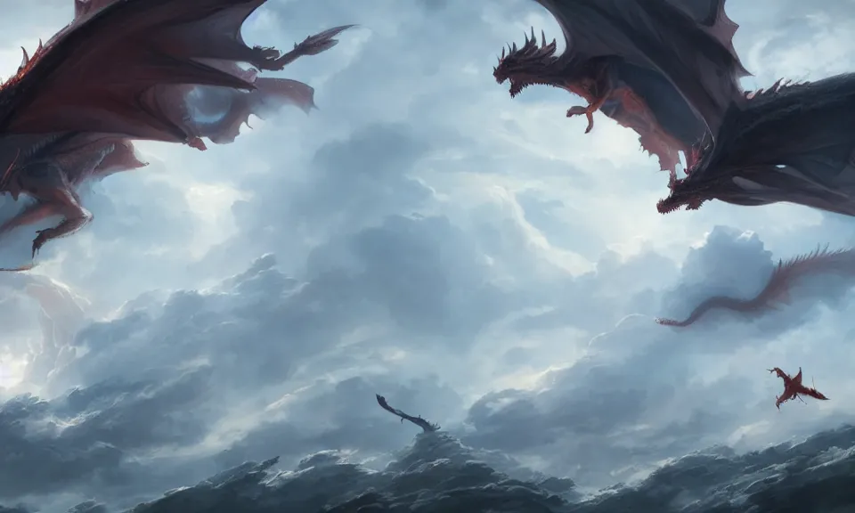 dragons fighting each other