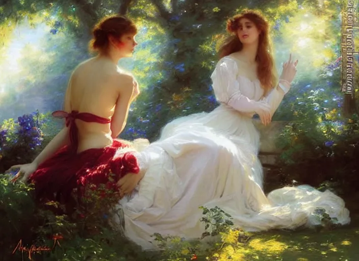 Prompt: time travel by vladimir volegov and alexander averin and pierre auguste cot and delphin enjolras and peder mørk mønsted