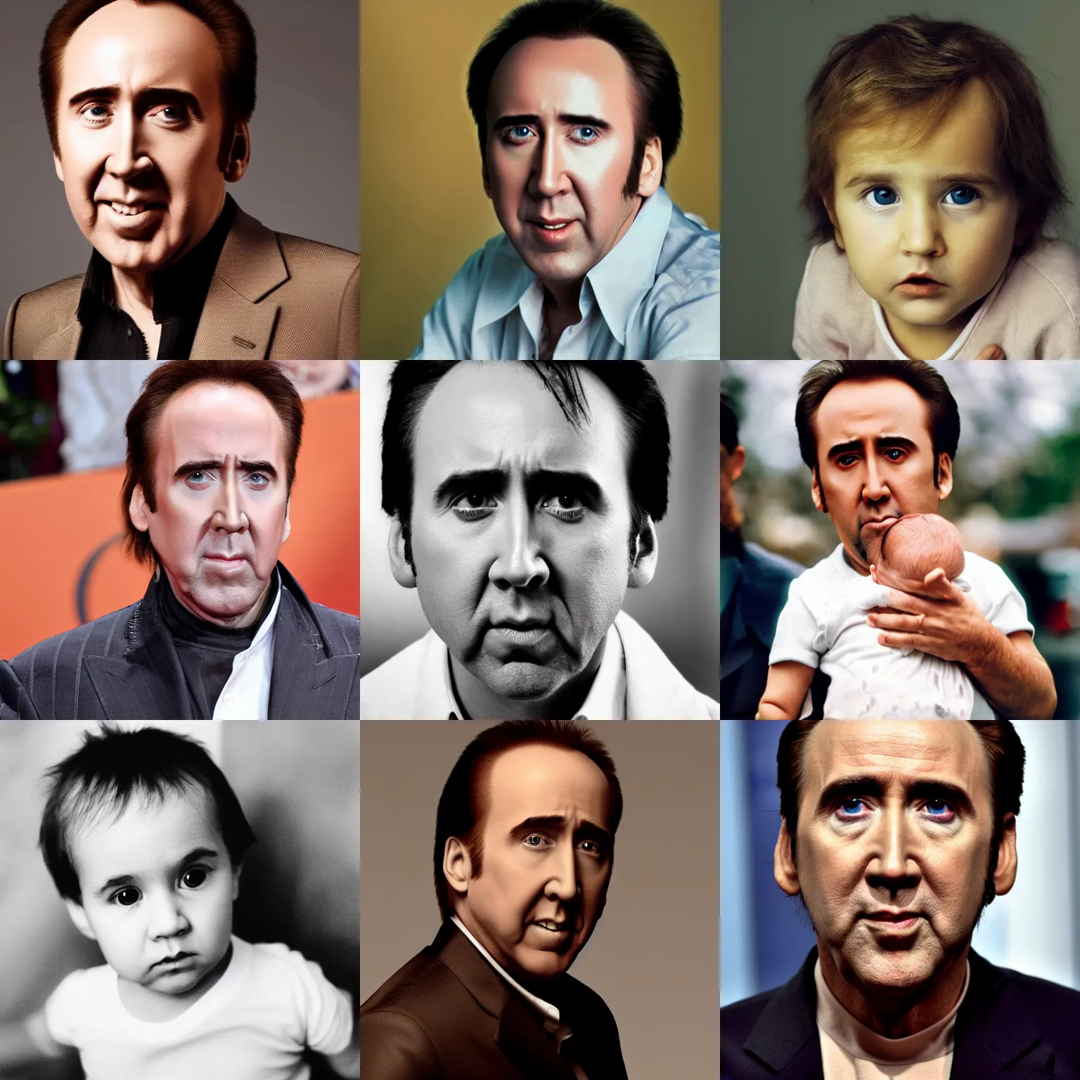 Prompt: nicolas cage as a baby, photography 4 k