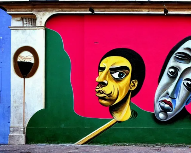 Image similar to gilberto gil street art by giorgio de chirico