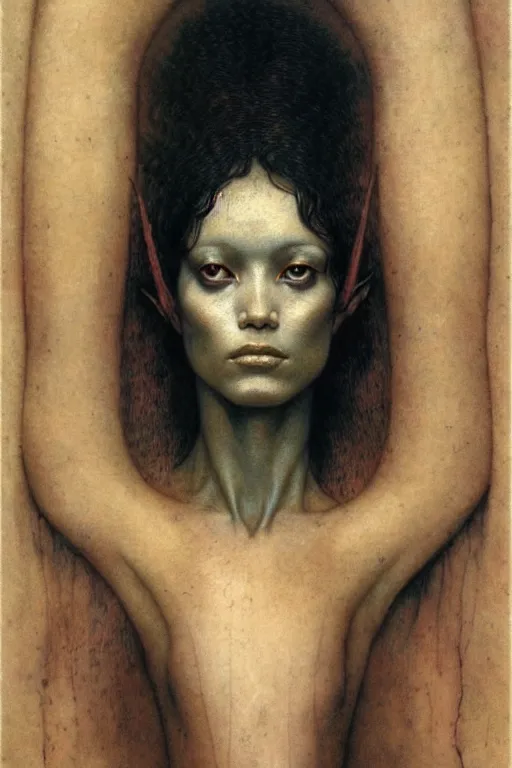 Prompt: a portrait of oya by wayne barlowe, gustav moreau, goward,  Gaston Bussiere and roberto ferri, santiago caruso, and austin osman spare, ((((occult art))))