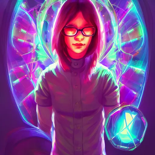 Image similar to skill magic geek inside matrix deepdream radiating a glowing aura stuff loot legends stylized digital illustration video game icon artstation lois van baarle, ilya kuvshinov, rossdraws,