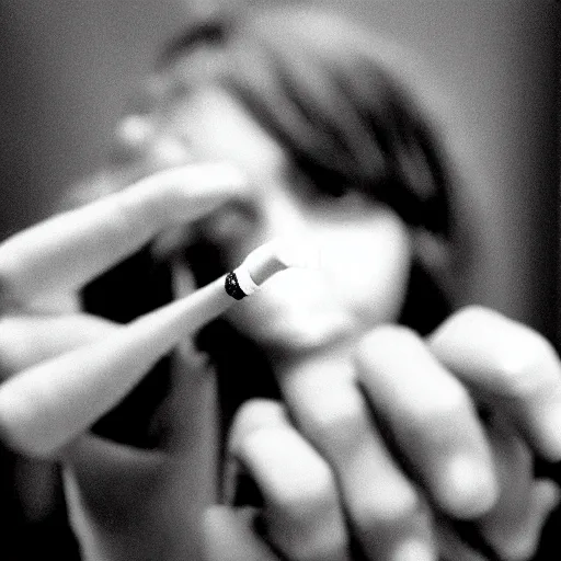 Image similar to feminine hand, holding a cigarette, black and white, lomography