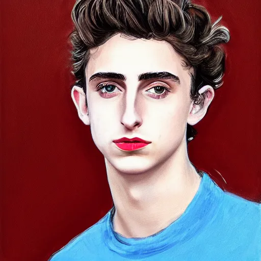 Prompt: portrait of timothee chalamet by olaf gulbransson