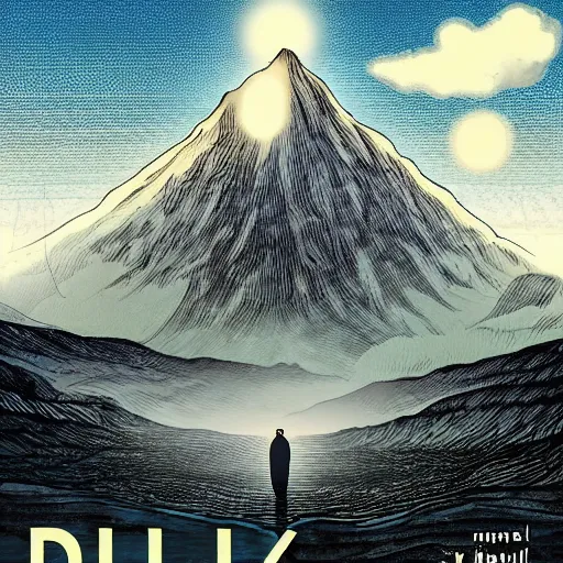 Prompt: dull by warren ellis. the computer art is of a small village with a river running through it. in the distance, there are mountains. the sky is clear & the sun is shining.