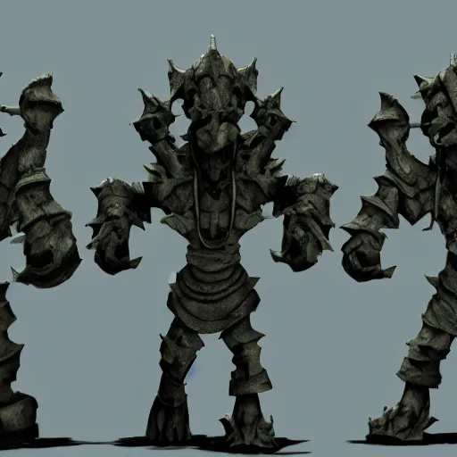 Image similar to golems with polyhedral shaped heads
