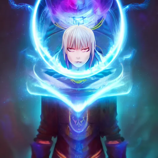 Image similar to anime portrait of the Singularity as a shaman yedi using dark force to eliminate trump as an anime antagonist by Stanley Artgerm Lau, WLOP, Rossdraws, James Jean, Andrei Riabovitchev, Marc Simonetti, and Sakimichan, trending on artstation