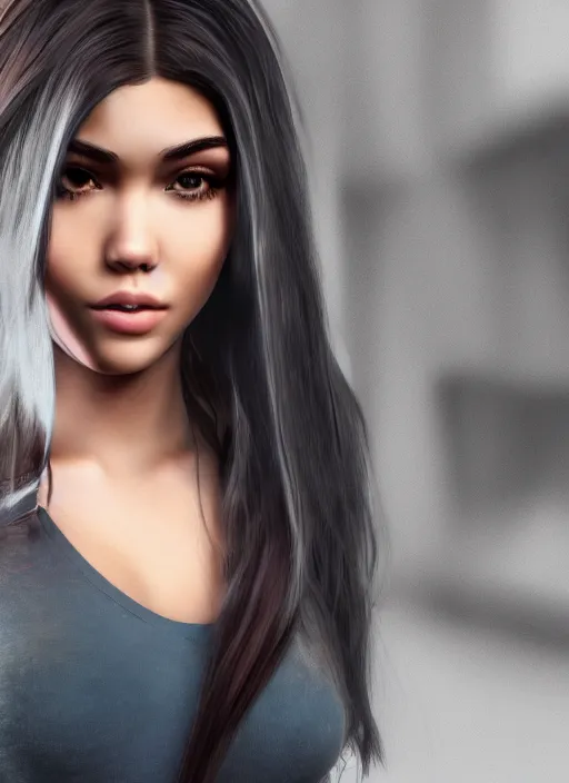 Image similar to Madison Beer as a video game character, digital art, unreal engine, unreal engine render, blender render, render, 4k, coherent