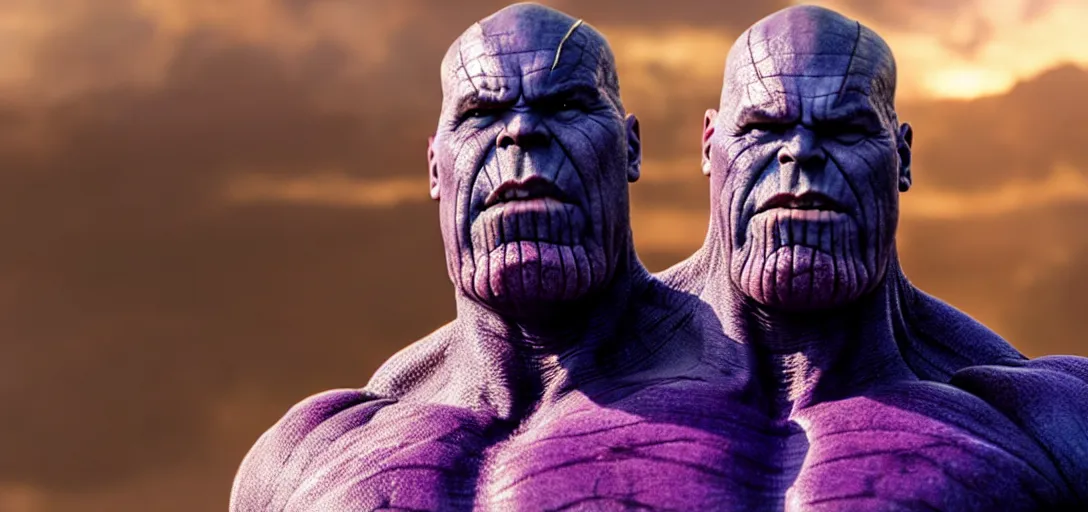 Image similar to a very high resolution image from a new movie. thanos, photorealistic, photography, directed by wes anderson