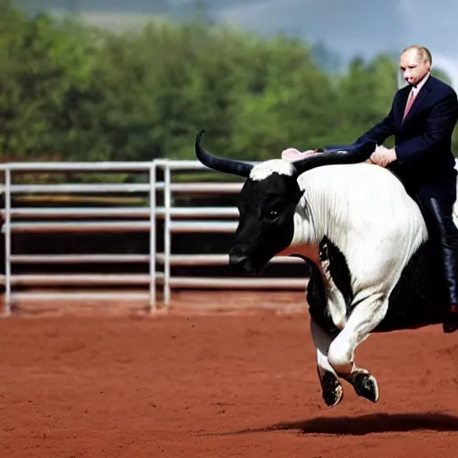 Image similar to vladimir putin riding a bull