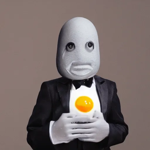 Image similar to Egg-headed man in a tuxedo