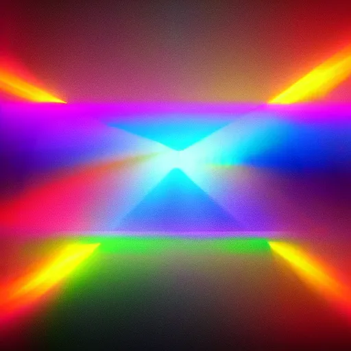 Prompt: volume fog ray graffiti light painting abstract prism colorful fanart on artstation