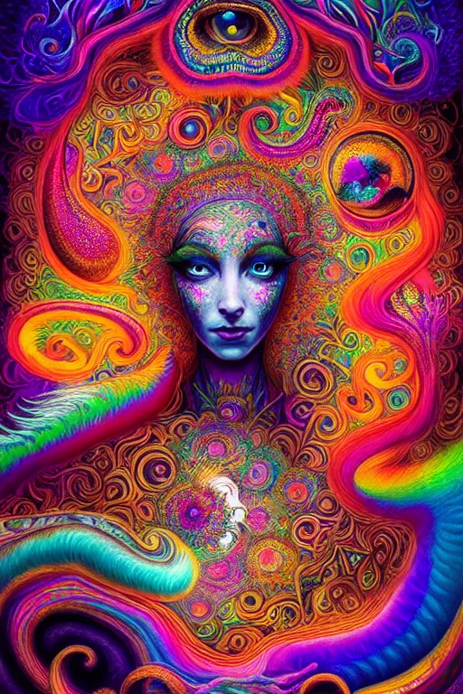 Image similar to third eye opening dream of wild life, extremely colorful psychedelic experience, abstract, dmt, psilocybin, lsd, intricate, elegant, highly detailed, digital painting, artstation, smooth, sharp focus, illustration, art by hana yata, android jones, josephine wall octane render, unreal engine, 8 k