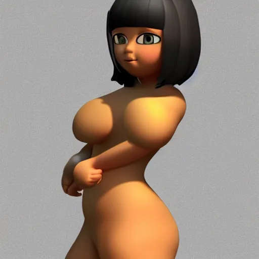 Image similar to chel from city of gold, 3 d body, blender,