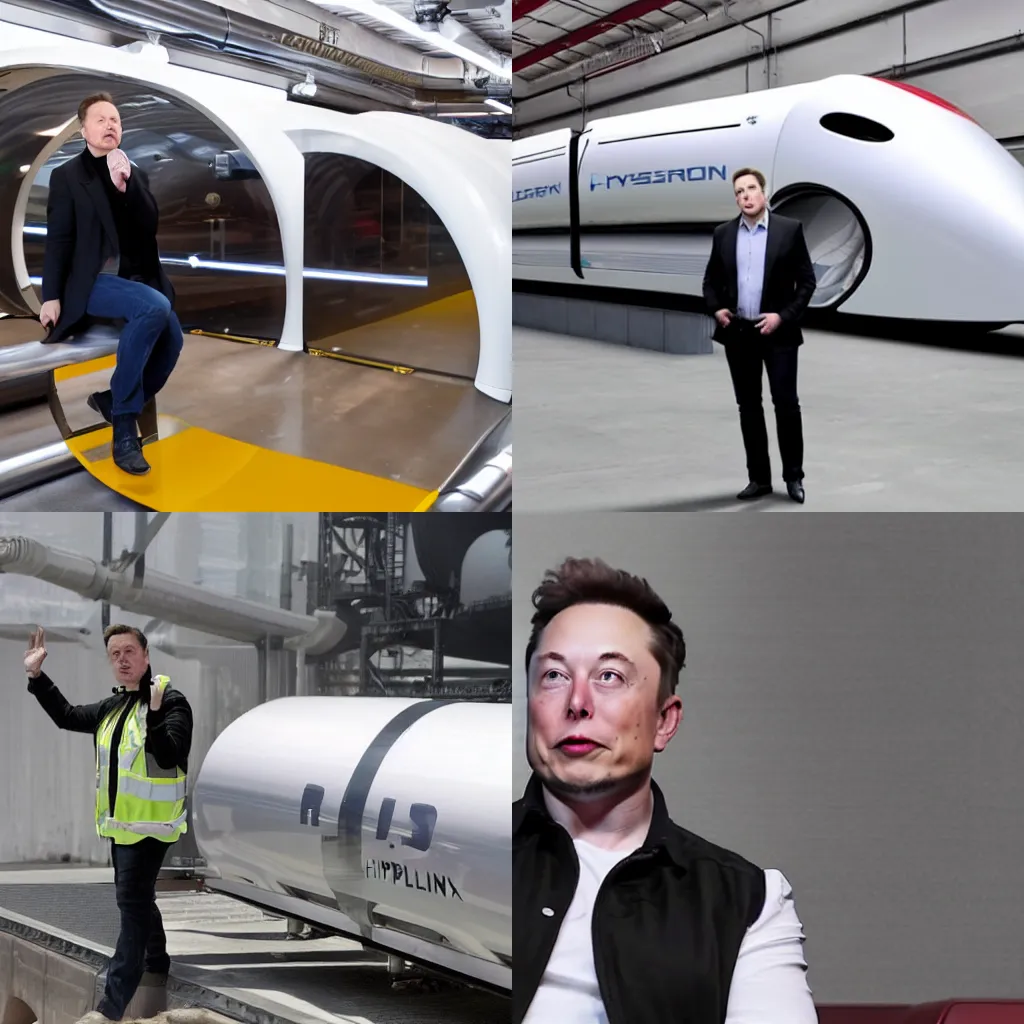 Prompt: Elon Musk realizing that the hyperloop is impossible,