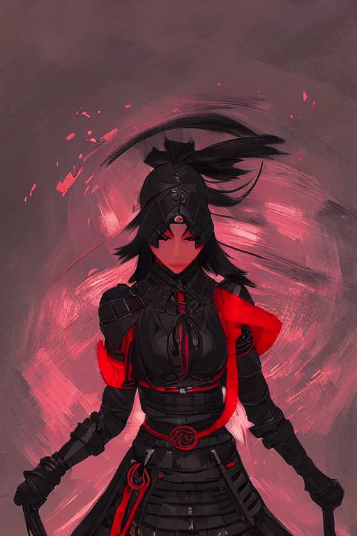 Image similar to portrait Ninja gaiden girl, armored black and red ninja wardrobe, in ruin japanese rainny temple night, ssci-fi and fantasy, intricate and very very beautiful and elegant, highly detailed, digital painting, artstation, concept art, smooth and sharp focus, illustration, art by tian zi and WLOP and alphonse mucha