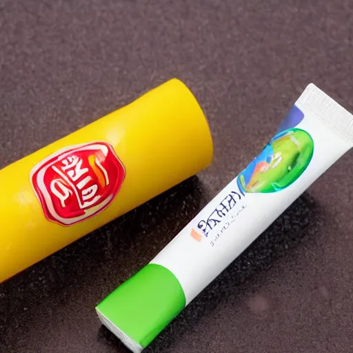 Image similar to spaghetti flavored toothpaste, close up photo